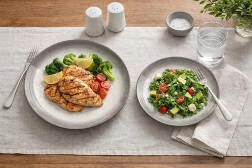 Vista 3 de TarHong Plato de ensalada con borde degradado, gris, 8.3 pulgadas, melamina, juego de 6
