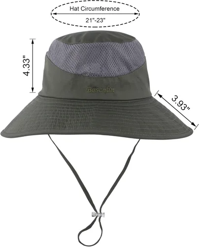 Vista 3 de Sombrero de cola de caballo para mujer, ala ancha, protección UV, malla para playa, pesca, jardinería