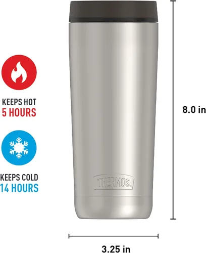 Vista 7 de THERMOS ALTA SERIES - Vaso de acero inoxidable de 18 onzas, acero mate/negro espresso