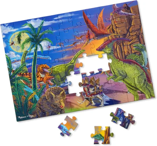 Vista 4 de Rompecabezas Land of Dinosaurs de Melissa & Doug, rompecabezas de 60 piezas Land of Dinosaurs