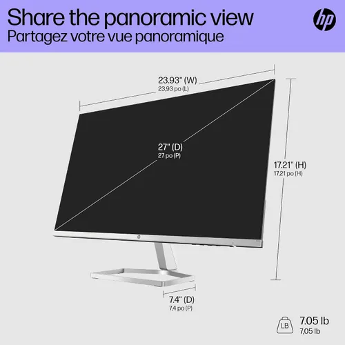 Vista 5 de HP Monitor FHD M27f de 27 pulgadas