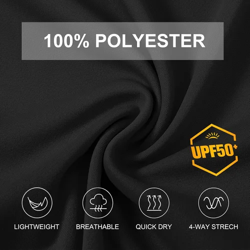 Vista 5 de MoFiz Camisas de protección solar UPF 50+ UV para hombre, camiseta de natación de manga corta, camiseta de pesca para hombre, playa al aire libre