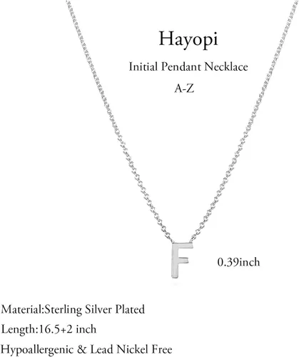 Vista 24 de Collares con iniciales para mujer, delicado collar de letra plateada con nombre personalizado con monograma, collar simple y lindo con inicial