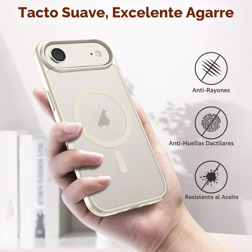 Vista 6 de zapica - Carcasa magnética para iPhone Air, color blanco antiguo with Screen Protector, Compatible with MagSafe, Military Grade Drop Protection
