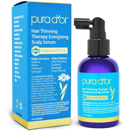 Vista 5 de PURA D'OR Terapia de adelgazamiento del cabello, mascarilla de biotina hidratante intensa, paquete de 8 (9.6 onzas) + terapia del cuero cabelludo