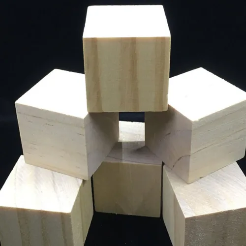 Vista 3 de 15 Pcs Unfinished Wood Cube Blocks, DIY Craft Pieces Blank CM