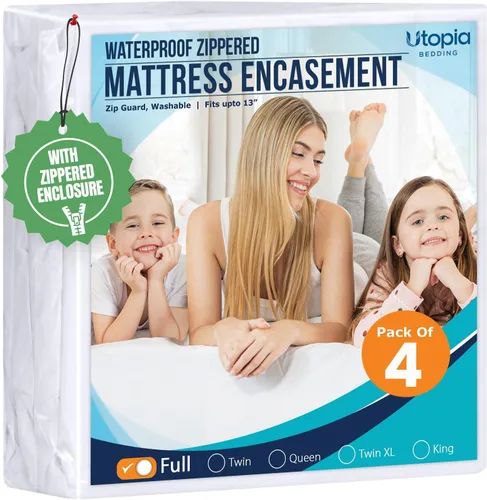 Vista 27 de Utopia Bedding - Protector de colchón Twin con zíper, 100% impermeable, a prueba de chinches y ácaros del polvo, funda para colchón absorbente de 6