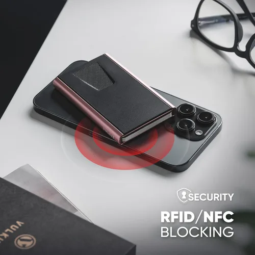 Vista 88 de VULKIT Cartera delgada minimalista para tarjetas VC500 VC500C, Rosado, Minimalista
