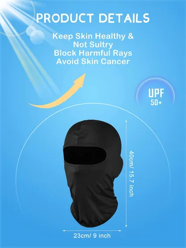Vista 2 de 12 piezas de protección solar pasamontañas de cara completa protección solar UV cubierta protectora facial para deportes al aire libre