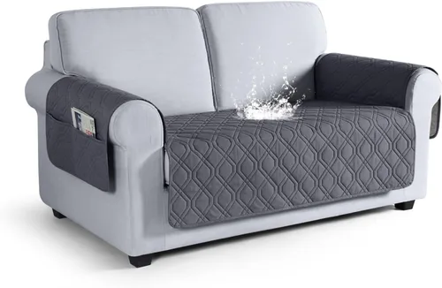 Vista 39 de VANSOFY Funda para Sofá, Fundas de Sofá Impermeables Lavables Forro Protector de Muebles Fundas de Asiento de Sofá Antideslizantes para Perros, Negro