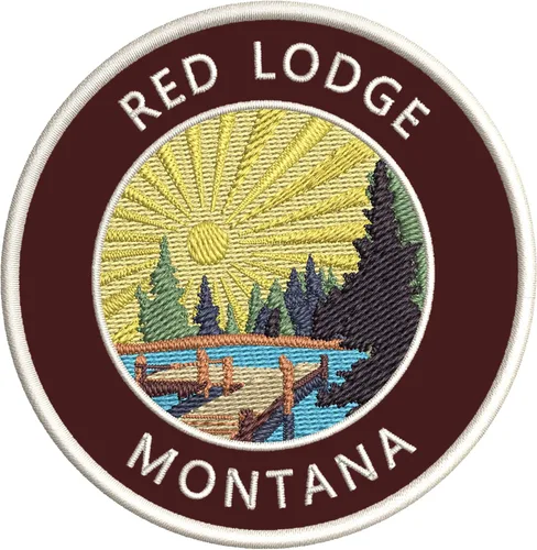 Vista 7 de Lake Dock - Red Lodge - Montana - Parche decorativo bordado de 3.5 pulgadas, para planchar o coser, para vacaciones, aventura, tema novedoso