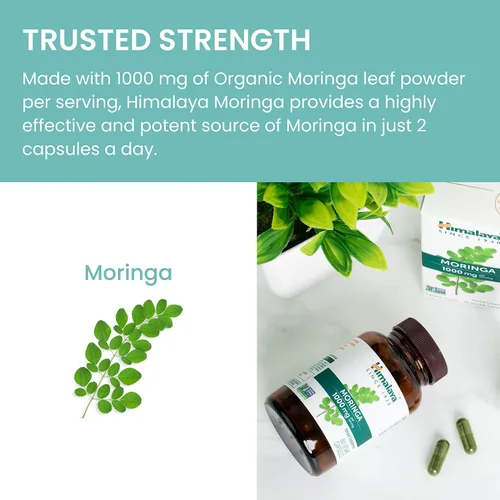 Vista 6 de Himalaya Moringa - Suplemento antioxidante de superalimentos a base de hierbas que apoya el bienestar, la vitalidad y el estrés oxidativo, vegano