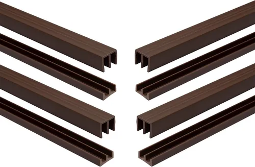 Vista 15 de Riel de puerta corredera de panel de 1/4 pulgadas, juego superior e inferior de plástico negro de 48 pulgadas, fabricado en EE. UU., paquete de 1