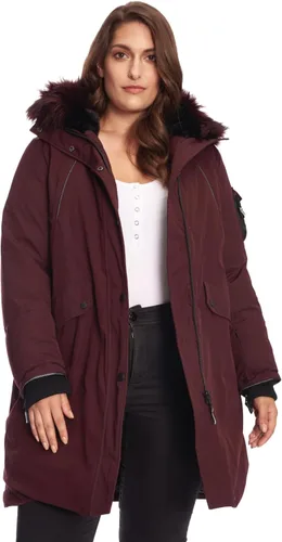 Vista 12 de ALPINE NORTH Laurentian - Chaqueta larga de plumón vegano para mujer con capucha de piel sintética