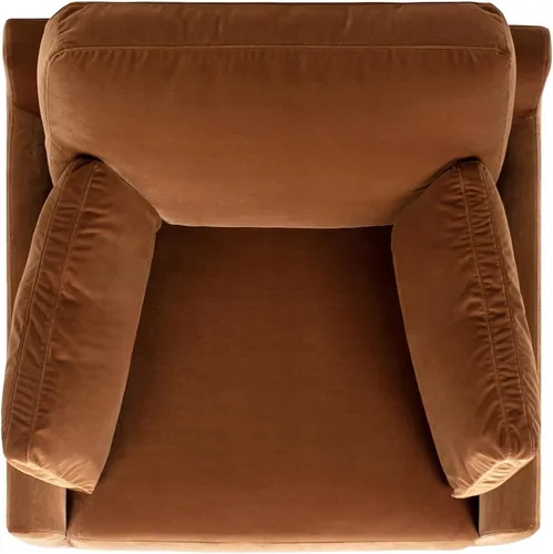 Vista 7 de Jennifer Taylor Home - Silla acentuada Pasadena de 36" de ancho, estilo granja moderna, terciopelo de alto rendimiento color naranja quemado