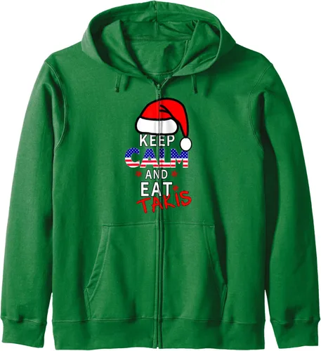 Vista 7 de Keep Calm And Eat Takis Let's Try It On This Christmas Zip Sudadera con capucha, Negro