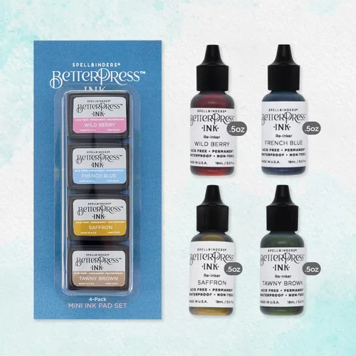 Vista 9 de Spellbinders BetterPress - Paquete de bloc de tinta y reinkers (Desert Sunset)