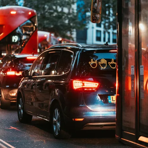 Vista 4 de Luces LED de dedo para automóvil, luz de gesto, divertidas luces de advertencia multifuncionales, luz trasera para compartimiento de equipaje, luces
