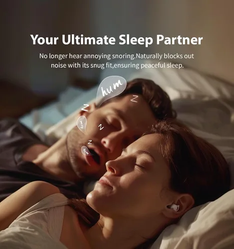 Vista 2 de Audífonos invisibles para dormir, pequeños y cómodos, con bloqueo de ruido, auriculares inalámbricos Bluetooth 5.3, auriculares intraurales para Rosa