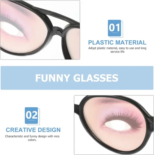 Vista 7 de NUOBESTY Gafas de broma divertidas de Halloween, gafas de ojos masculinas y femeninas, anteojos divertidos con estampados, anteojos de fiesta