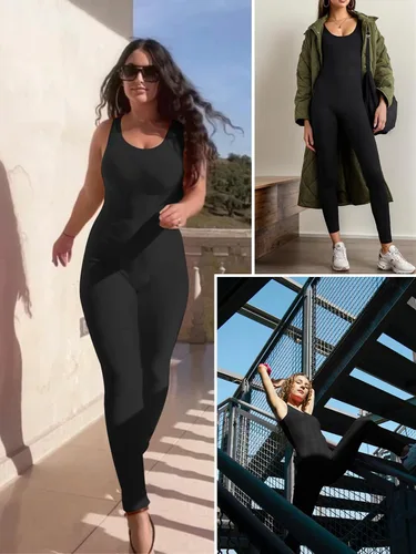 Vista 2 de Kepblom Enterizo sin mangas de una pieza para mujer para gimnasia y baile