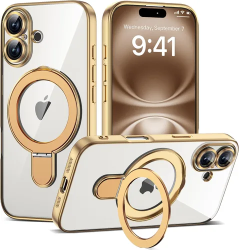 Vista 121 de Funda compatible con iPhone 12 con soporte de anillo magnético invisible [compatible con Mag-Safe] [Protector completo de lente de cámara] Funda