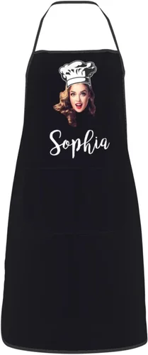 Vista 17 de WAYABO Delantal personalizado con bolsillos Adulto Unisex Cocina Delantal Personalizado Personalizado Con Nombre Texto Foto