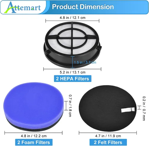 Vista 3 de Filtro de repuesto 2790 para Bissell Pet Hair Eraser Turbo Pro/Plus Vacuum 27909 2790W 2281 2461 3126 31269, para Bissell Pet Hair Eraser Turbo