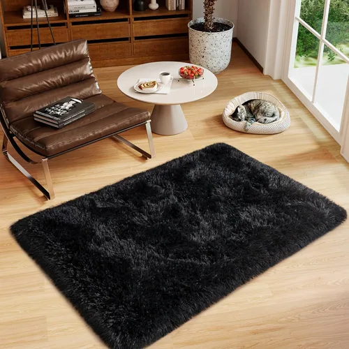 Vista 2 de Dssimo - Alfombra superesponjosa para la habitación, alfombra de área moderna, pequeña, suave y acogedora de felpa para niños, niñas y adolescentes