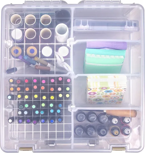 Vista 21 de ArtBin 6993SP Super Satchel Double Deep con bandeja de accesorios para manualidades en papel, transparente, 1 bolsa y 1 bandeja