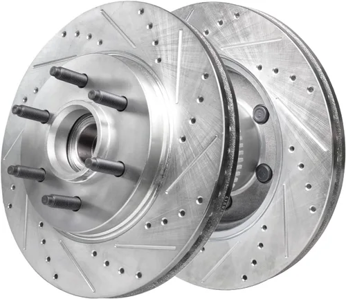 Vista 6 de Detroit Axle - Kit de frenos RWD para Ford F-150 Lincoln Mark LT 2004-2008, frenos de disco perforados y ranurados, rotores pastillas de freno