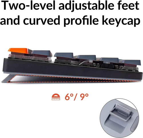 Vista 5 de Keychron K3 - Teclado mecánico inalámbrico con cable ultra delgado del 75 compacto 84 teclas Bluetooth RGB LED retroiluminado para Mac Windows