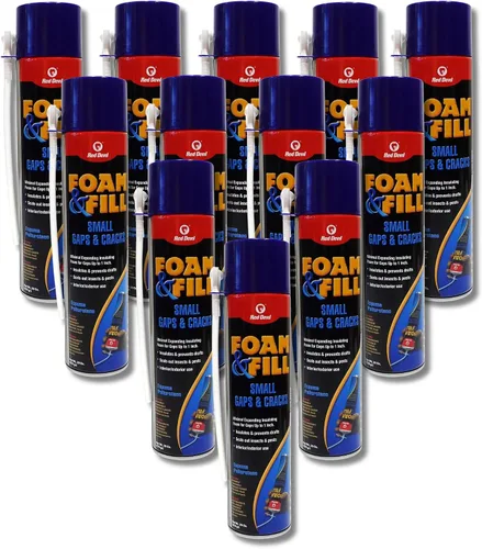 Vista 9 de Red Devil 0913 Foam & Fill Small Gaps & Cracks, sellador de poliuretano expandible, 12 onzas, blanquecino, paquete de 1