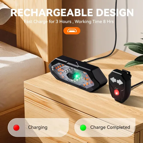 Vista 5 de Luz trasera de bicicleta con intermitentes USB recargable para bicicleta de 120 lúmenes, ultra brillantes, LED intermitentes para bicicleta, 5 modos
