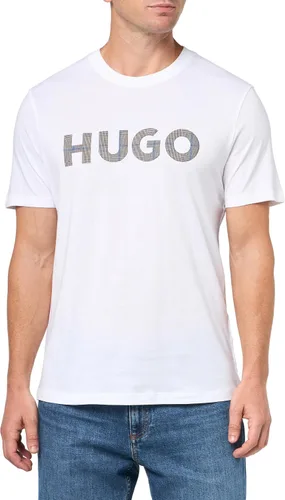 Vista 73 de Hugo Men's Print Logo Short Sleeve T-Shirt Blanco