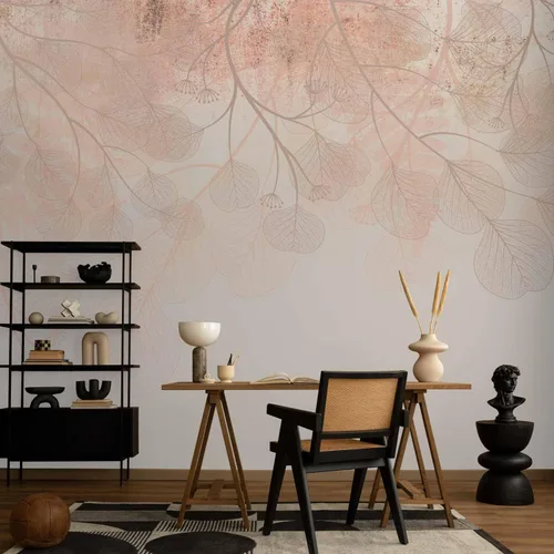 Vista 6 de artgeist Mural de pared Hojas 135 x 101 pulgadas - Papel tapiz autoadhesivo extraíble de gran tamaño para decoración de pared, mural de diseño de #24