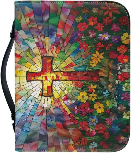 Vista 35 de Cubierta de la Biblia de diseño personalizado Funda de libro con cremallera de cuero PU Funda de transporte de Biblia multifunción Regalo