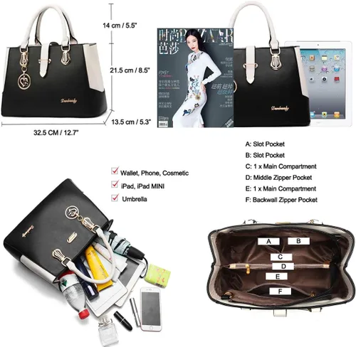 Vista 4 de Bolsos para mujer, bolso cruzado de gran capacidad para el hombro