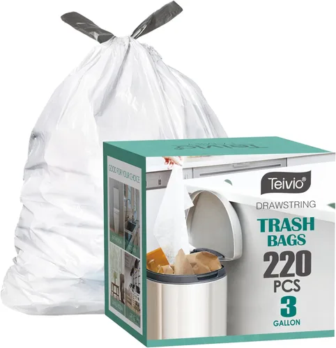 Vista 21 de Teivio Bolsas de basura grandes con cordón de 20 galones, 26 unidades, bolsas de basura fuertes y altas para cocina, hogar, oficina, residuos