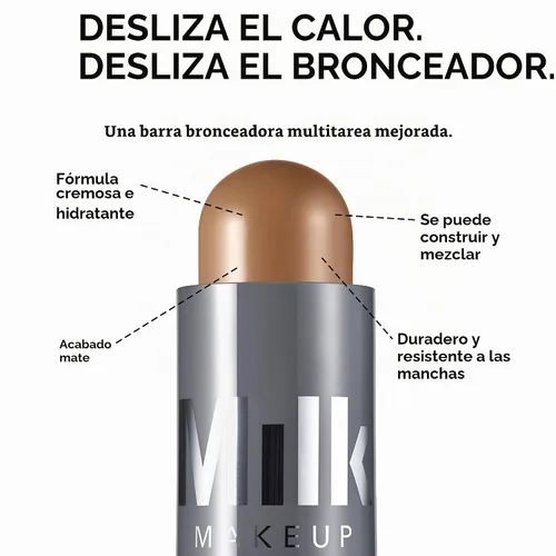 Vista 2 de Milk Makeup Crema mate bronceador multiusos en barra – Construible + mezclable Horneado - Bronce Medio