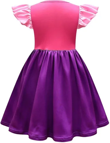 Vista 4 de Ubeufun Halloween Witchs Costume Flutter Sleeve Dress for Kids Girls Halloween Cosplay Outfit Summer Casual Party Dress