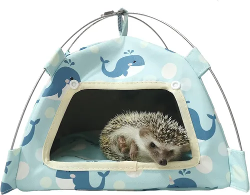Vista 2 de Refugio de erizo de conejillo de indias, cabaña de refugio impermeable para animales pequeños, tienda de campaña colgante para cama, saco