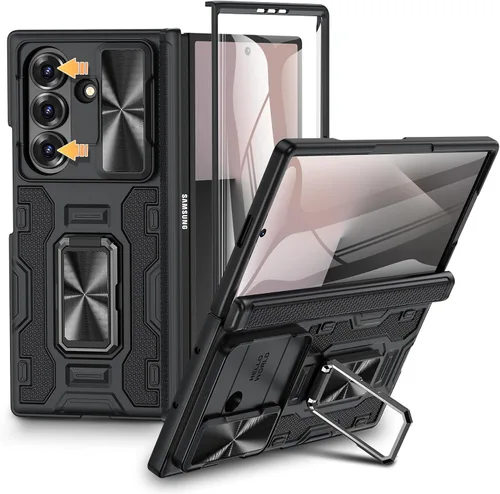 Vista 13 de VEGO Funda para Galaxy Z Fold 4 con Cubierta de Cámara Deslizante y Protección de Bisagra Funda con Protector de Pantalla Soporte Magnético de 360°
