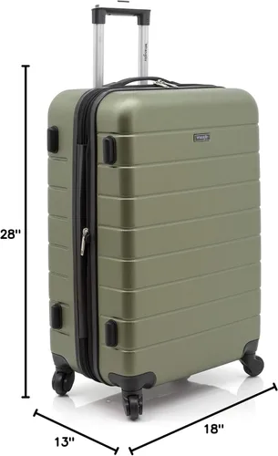 Vista 10 de Wrangler - Juego de piezas de equipaje inteligente con portavasos y puerto USB, Verde oliva