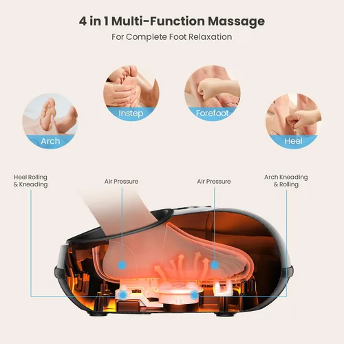 Vista 11 de COMFIER Elegible para HSA Masajeador de Pies Shiatsu con Calor, Masajeador de Pies FSA para Neuropatía Fascitis Plantar, Masajeador de Pies