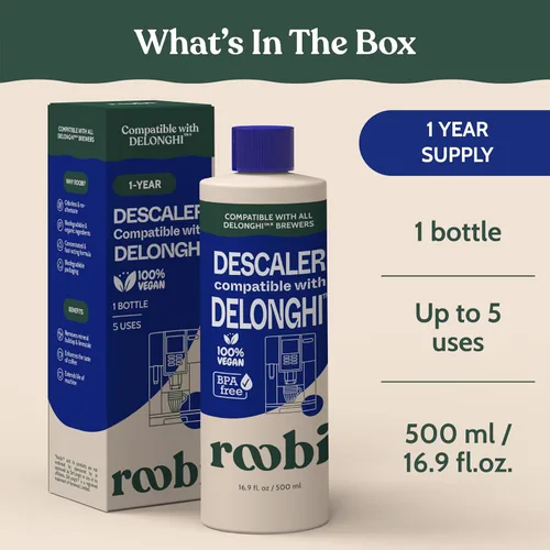 Vista 4 de Roobi Solución de descalcificación para cafetera DeLonghi - 1 botella de 16.9 fl oz