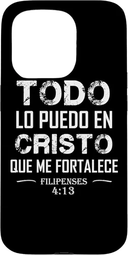 Vista 14 de Filipenses - Carcasa para iPhone 17 con texto en inglés "Todo Lo Puedo En Cristo