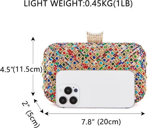Vista 3 de Milisente Clutch Purses For Women Crystal Clutches Evening Bags Gemstone Clutch Purse For Wedding Formal