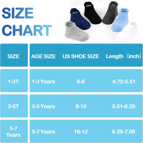 Vista 8 de SkiBeaut 12 pares de calcetines antideslizantes para niños y niñas con agarres, calcetines antideslizantes para niños pequeños de 1 a 7 años