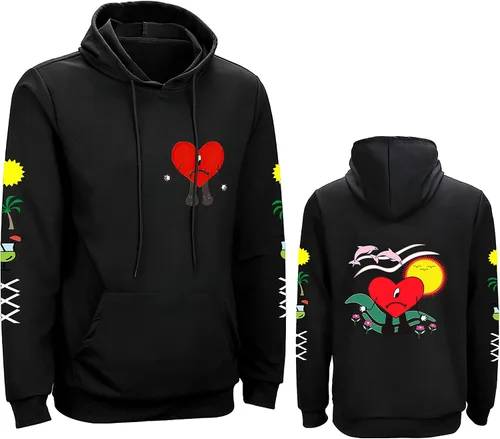 Vista 3 de WUFCIBV Sudaderas con capucha con estampado de música, sudaderas novedosas para hombres y mujeres con capucha casual